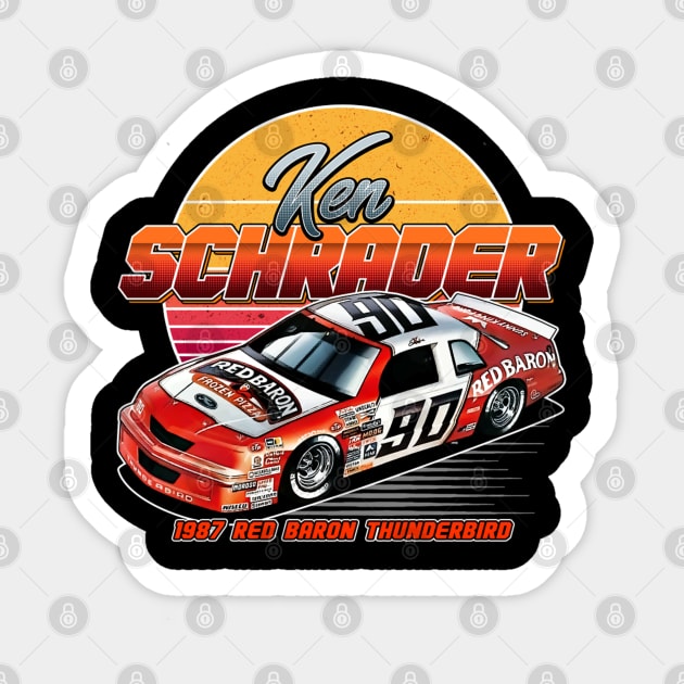 Ken Schrader Red Baron 80s Retro Sticker by stevenmsparks